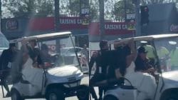 Watch: Priyanka and Nick Jonas hold on tight as Oscars golf cart nearly tips over