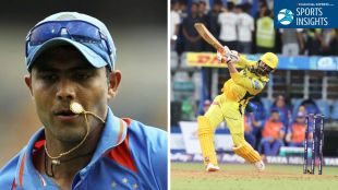 A split-screen image showing a young Ravindra Jadeja in the 2008 and a veteran Jadeja in 2026