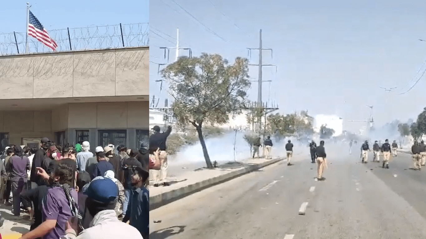 The death of Iranian Supreme Leader Ayatollah Ali Khamenei has sparked widespread outrage in the country --- with hundreds attempting to storm the US consulate building in Karachi (X video screengrab) The death of Iranian Supreme Leader Ayatollah Ali Khamenei has sparked widespread outrage in the country --- with hundreds attempting to storm the US consulate building in Karachi (X video screengrab)