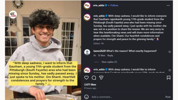 Indian origin student Gautham Rajanikanth