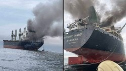 India-bound Thai ship set ablaze by missile strike in Persian Gulf; three remain missing | Crew photos surface