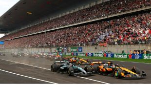 Formula One cars in action during the Chinese Grand Prix weekend in Shanghai.