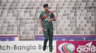 Nahid Rana celebrates after his stunning five-wicket haul that powered Bangladesh to a dominant win over Pakistan in the first ODI