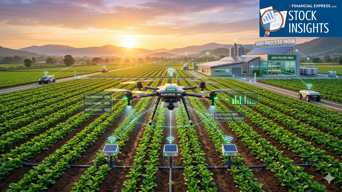 4 Agri-tech stocks to track as India’s fields go digital. (AI generated image from Gemini) 4 Agri-tech stocks to track as India’s fields go digital. (AI generated image from Gemini)