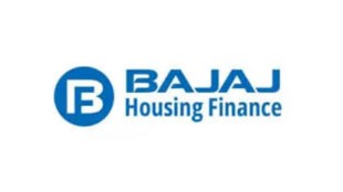 A financial infographic showing Bajaj Housing Finance’s AUM mix (55% Home Loans, 22% LRD, 12% Developer Finance, 11% LAP) and the 19% cost-to-income ratio milestone, alongside the JM Financial ‘Add’ rating.