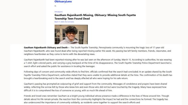 Gautham Rajanikanth Obituary