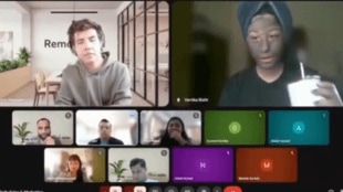 A viral video shows a young employee attending a Zoom meeting with a neem face mask, sparking debate over work-from-home etiquette.