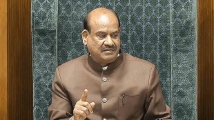 Lok Sabha Speaker Om Birla presiding over proceedings in Parliament amid a debate on a resolution seeking his removal.