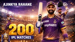 Ajinkya Rahane leading Kolkata Knight Riders in his milestone 200th IPL match against Sunrisers Hyderabad.