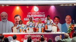 BJP unveils Tamil Nadu manifesto: Rs 2,000 for women heads, free LPG, and high-speed rail corridors