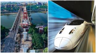 Sabarmati River Bridgem Mumbai-Ahmedabad Bullet train, Ahmedabad, Gujarat, Bullet Train