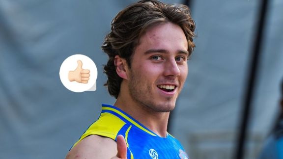 Dewald Brevis (CSK) returns to training at Chepauk ahead of the IPL 2026 match against Delhi Capitals.