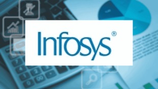 A comparative financial bar chart showing four different brokerage target prices for Infosys, ranging from Rs 1,235 to Rs 1,640, against the current market price.