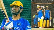 Chennai Super Kings MS Dhoni during a practice session in (IPL) 2026 cricket match between CSK vs KKR at MA Chidambaram Stadium in Chennai, Tuesday, April 14, 2026. Will Dhoni play today's match