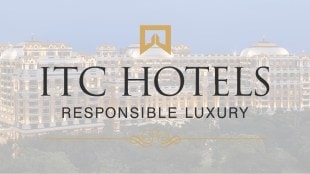A financial chart showing ITC Hotels' Rs 197 crore block deal by GQG Partners, the 21% YoY revenue growth, and the EBITDA margin expansion from 29.2% to 38%.