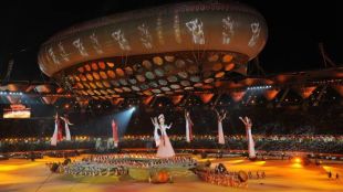 Image showing opening ceremony of the last mega sporting event held in India-CWG 2010 in Delhi as India bid to hots 2038 Asian Games.