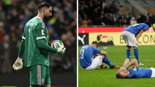 Dejected Italy players after losing the 2026 World Cup Playoff final to Bosnia & Herzegovina.