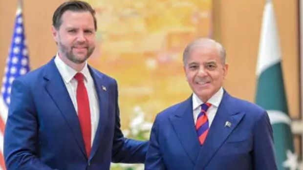 US Vice President JD Vance with Pakistan PM Shehbaz Sharif