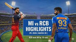 MI vs RCB HIGHLIGHTS, IPL 2026: Salt, Kohli, Patidar and Krunal shine in Bengaluru’s 18-run win over Mumbai
