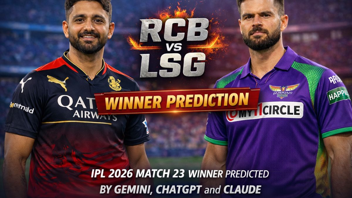 RCB vs LSG Winner: ChatGPT, Gemini Predict Winning team for Today’s IPL 2026 Match