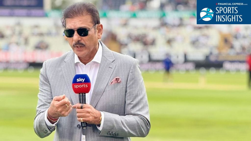 Global Authority: Whether it's the newly minted Ravi Shastri Stand at Wankhede or his familiar seat at Lord’s (pictured), Shastri has successfully turned "tracer bullets" into a multi-crore business blueprint.