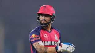 Image shows Rajasthan Royals captain Riyan Parag frustrated after failing to contribute with the bat. His captaincy also came under heavy fire as they lost the match against SRH on April 25, 2026.