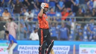 Image shows Salil Arora celebrating Sunrisers Hyderabad's win over Mumbai Indians in IPL 2026 after he hit Jasprit Bumrah for a no-look-six during his knock of unbeaten 30 runs in just 10 balls.