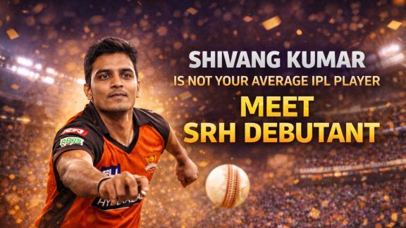 Shivang Kumar, SRH's new left-arm wrist-spinner, making his IPL debut against KKR at Eden Gardens 2026.