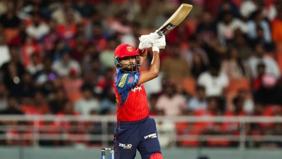 Shreyas Iyer playing a high-octane lofted shot for Punjab Kings in IPL 2026, showcasing the aggressive batting form that supports his case for India's white-ball captaincy.