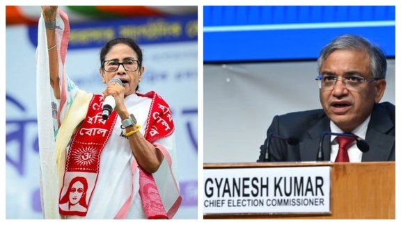 Mamata Banerjee and CEC Gyanesh Kumar.