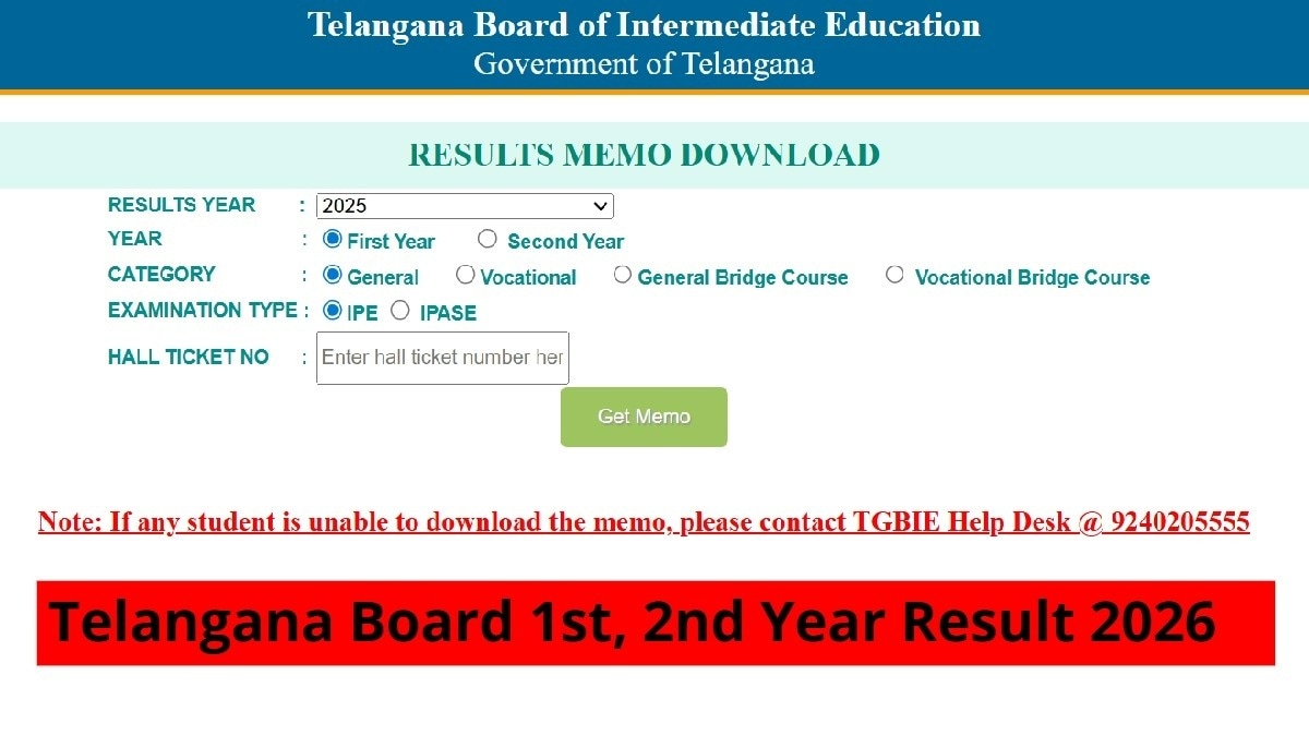 TS Inter 1st, 2nd Year Result 2026: Telangana board scorecard to be out at -tgbienew.cgg.gov.in TS Inter 1st, 2nd Year Result 2026: Telangana board scorecard to be out at -tgbienew.cgg.gov.in