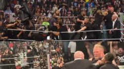 10 guards weren’t enough! Brock Lesnar and Oba Femi decimate Raw Ringside in WrestleMania chaos