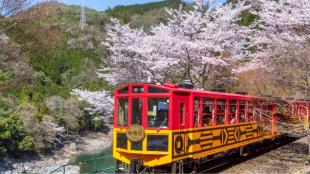Japan’s four-mile Sagano Romantic Train just topped the charts as the world’s most beautiful ride.