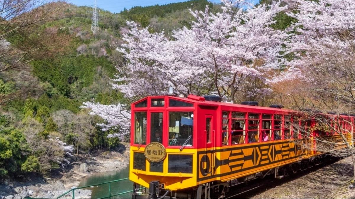 Japan’s four-mile Sagano Romantic Train just topped the charts as the world’s most beautiful ride.