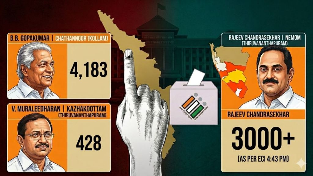 The 2026 Kerala Assembly election marks a historic breakthrough for the Bharatiya Janata Party, with key wins by B.B. Gopakumar, Rajeev Chandrasekhar, and V. Muraleedharan, reshaping Kerala’s political landscape.