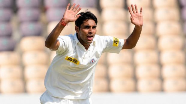Bhuvneshwar Kumar after taking Sachin Tendulkar's wicket in Ranji Trophy. Photo: X