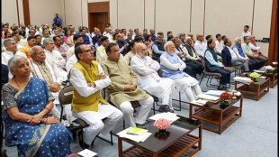 Prime Minister Narendra Modi and others ministers during the meeting of the council of ministers.