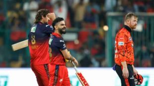 Image shows SRH vs RCB in action in IPL 2026