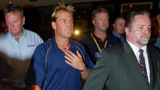 Shane Warne after being banned from 2003 World Cup
