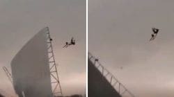 Watch: Tin shed ‘flies’ away with man during deadly Uttar Pradesh thunderstorm