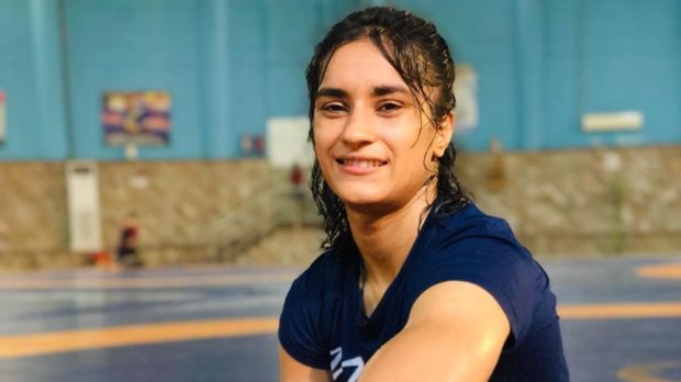 Vinesh Phogat On Wrestling Mat. Photo:X