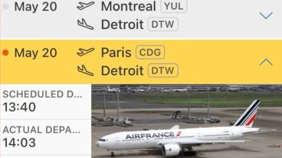 An Air France Flight denied US entry