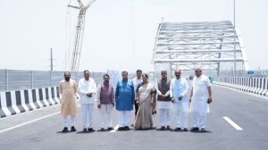 Union Minister Nitin Gadkari reviewing the DND-Faridabad-Sohna highway project designed to improve Delhi-NCR and Jewar airport connectivity.
