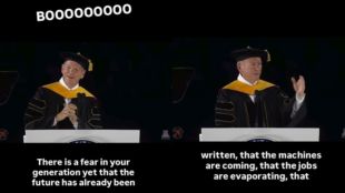 Eric Schmidt university speech booed