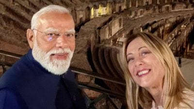 Italian PM Meloni welcomes ‘friend’ PM Modi to Rome with Colosseum selfie ahead of talks