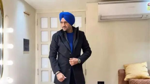 Harbhajan Singh posing at his sector 9 mansion in Chandigarh. Photo: X