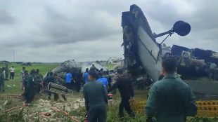 IAF AN-32 aircraft catches fire