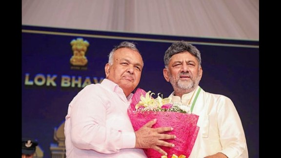 Ramalinga Reddy with Karnataka CM DK Shivakumar.