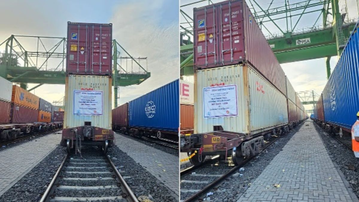 Central Railway Dispatches First Double Stack Container Train from JNPT via Dedicated Freight Corridor