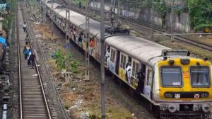 Central Railway trains operating on the Kalyan-Badlapur suburban corridor in Mumbai during infrastructure expansion work.
